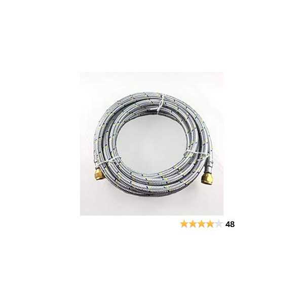16' Flexible Stainless Steel Braided Hose with 3/8 Brassnut Female Flare Both End T367156