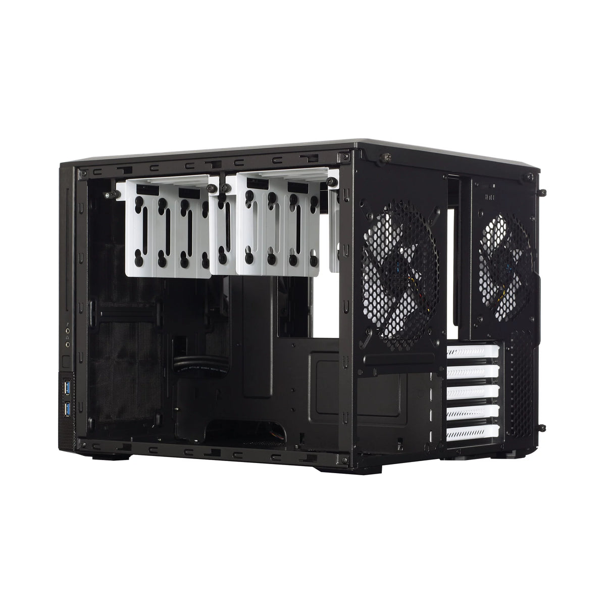 Black Window Aluminum/Steel Micro ATX Cube Computer Case I470452