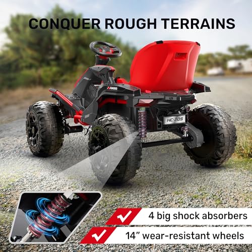 24V 4x4 Ride On Toy with 4x200W Motors, 5MPH, Parent Remote, Wide Adjustable Seat, Headlights, Metal Frame, Shock Absorbers, Green S8847