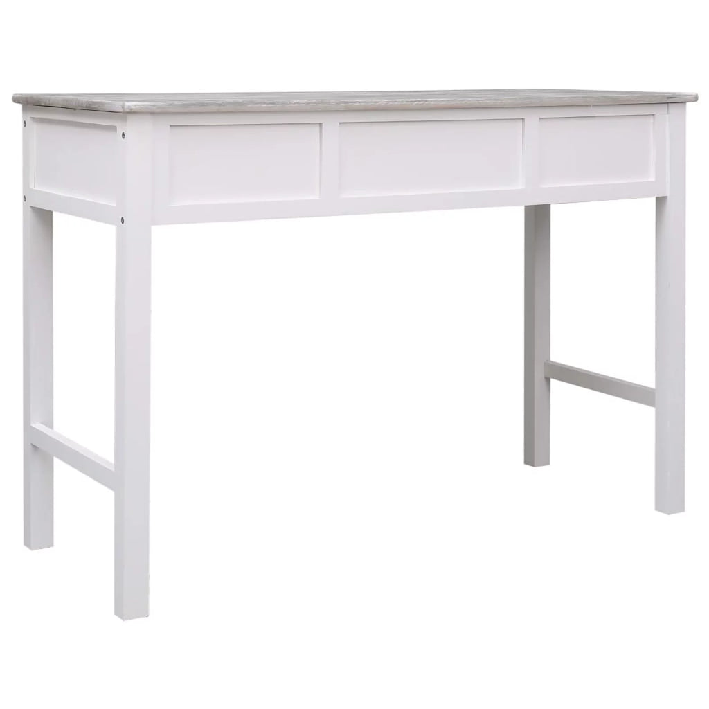 Gray Wood Writing Desk with 2 Drawers 43.3in x 17.7in x 29.9in B2667