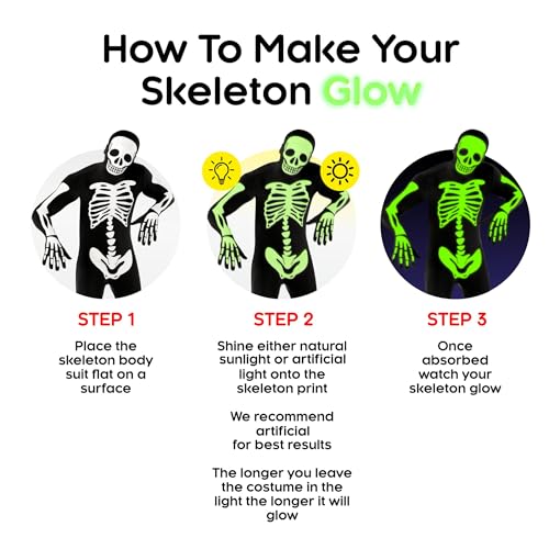 Skeleton Costume Glow in Dark N32658