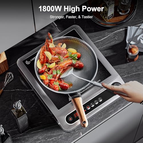 1800W Commercial Induction Cooktop with 3 Hours Timer W764105