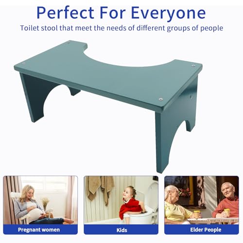 6.7" Non-Slip Wood Toilet Stool W194
