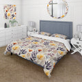 Yellow Floral Bedding Comforter Set with 2 Shams Twin E1547