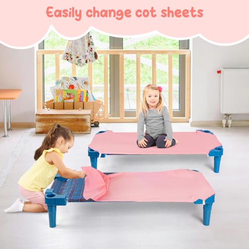 Pink Brushed Microfiber Standard Size Cot Sheet with Elastic Corner Strap, 1 Pack N2354