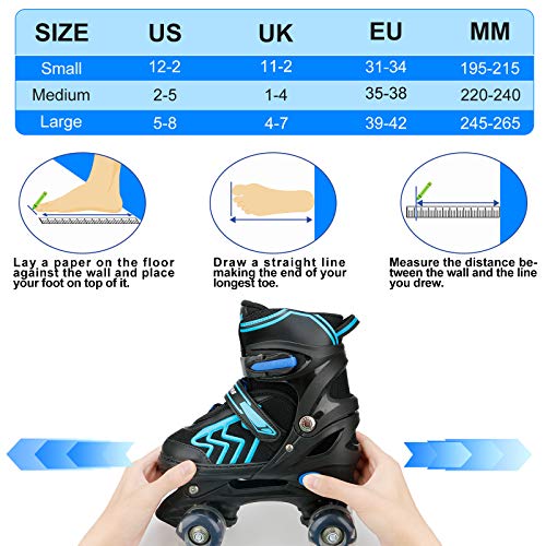 Adjustable Toddler Kids Roller Skates with Light Up Wheels U974
