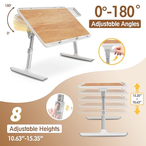 Height & Angle Adjustable Laptop Stand with Storage Drawers J7700