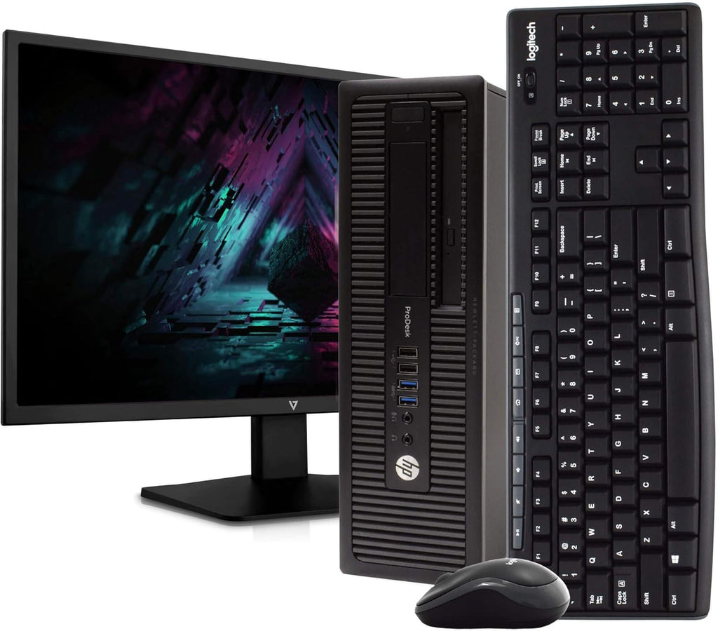 Intel Quad-Core i5 Desktop Computer PC with 500GB HDD, 4GB DDR3 RAM, Windows 10 Home, DVD, WiFi, 24in Monitor, Wireless Keyboard and Mouse G91808