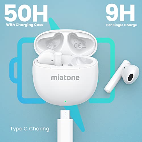 White Wireless Earbuds with Charging Case X7628