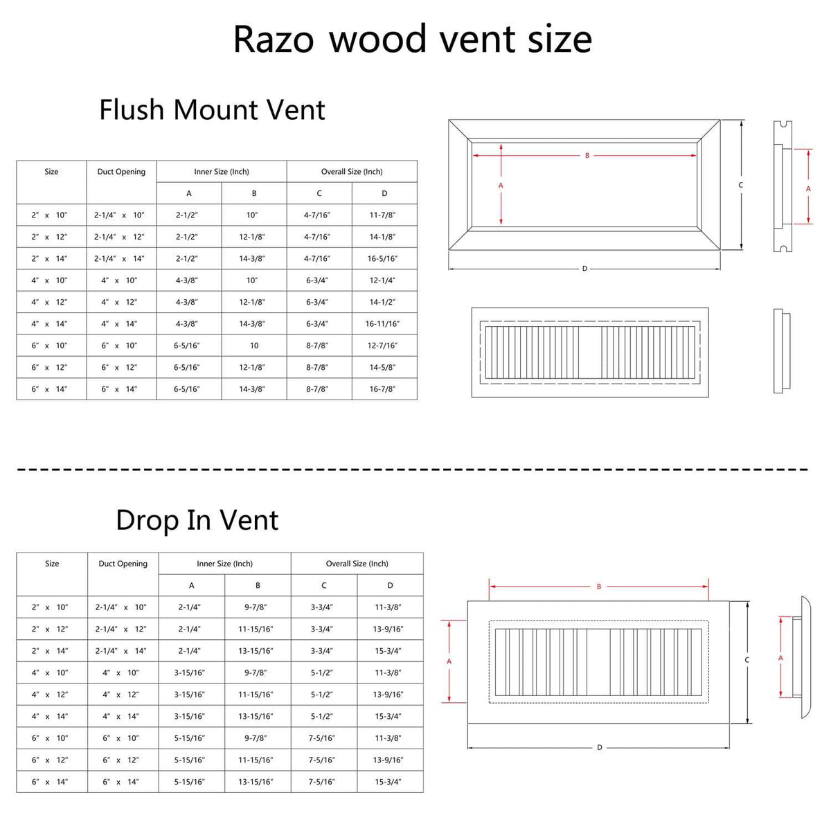Oak Wood Floor Register Vent Cover S6445