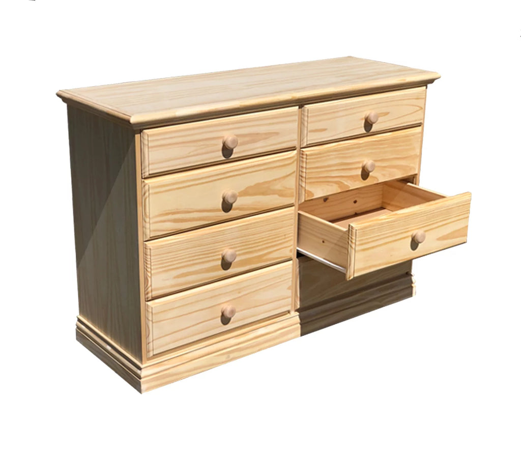 Wide Solid Pine Wooden Dresser N35925