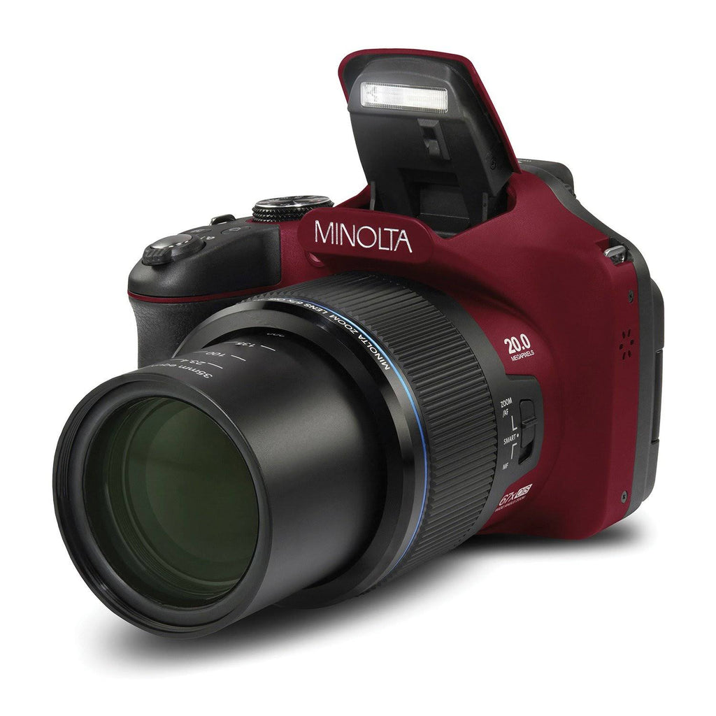 Red 20.0-Megapixel 1080p Full HD 67x Optical Zoom Wi-Fi Bridge Camera Y332