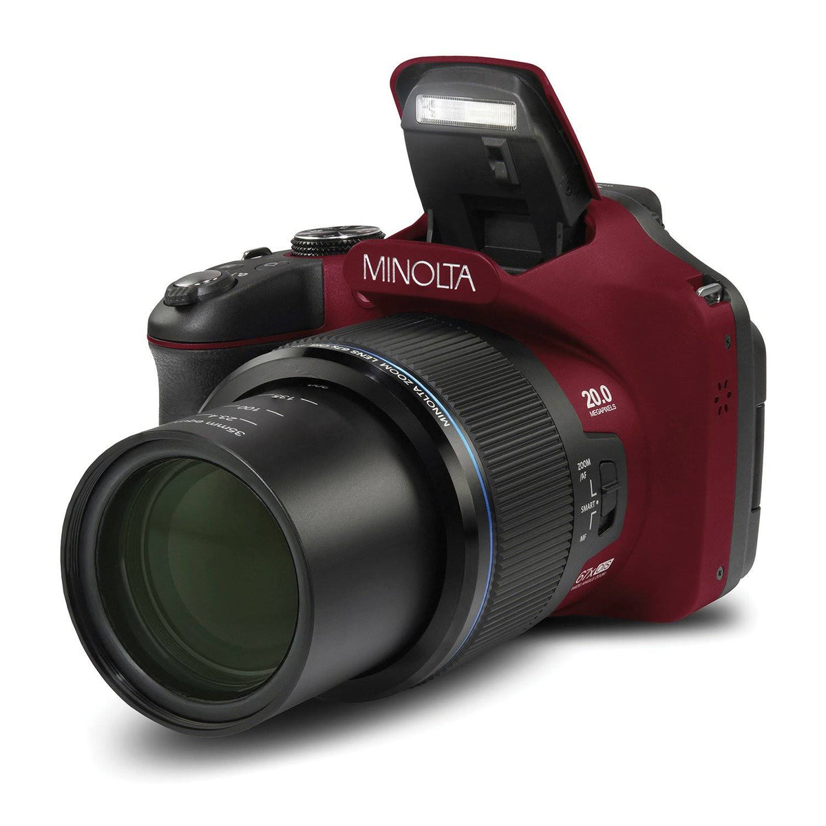 Red 20.0-Megapixel 1080p Full HD 67x Optical Zoom Wi-Fi Bridge Camera Y332