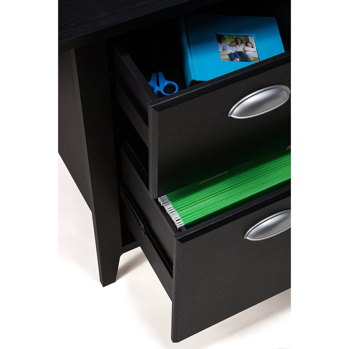 60W L Desk with Bookcase and Lateral File O878740