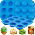 9-Cavity 3D Golf Ball Silicone Molds with Lid N4552