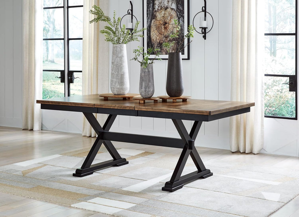 Black & Dark Brown Dining Extension Table A281
