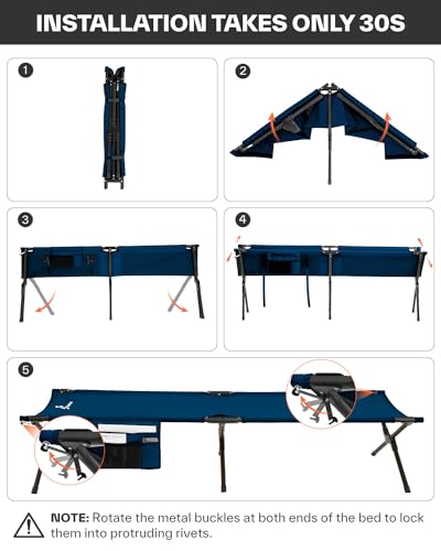 78.3"x28.7"x14.6" Heavy Duty Folding Camping Cot T1063