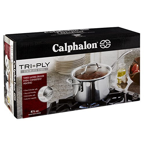 Tri-Ply Stainless Steel 1-1/2-Quart Sauce Pan with Cover M4390