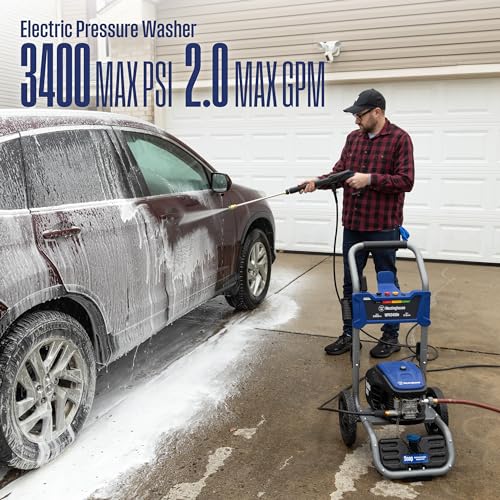 Electric Pressure Washer, 3400 Max PSI, 2.0 Max GPM, Brushless Motor, Onboard Soap Tank, Spray Gun and Wand, 5 Nozzle Set N6634