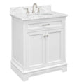 White Undermount Single Sink Bathroom Vanity with Natural Carrara Marble Top B53292