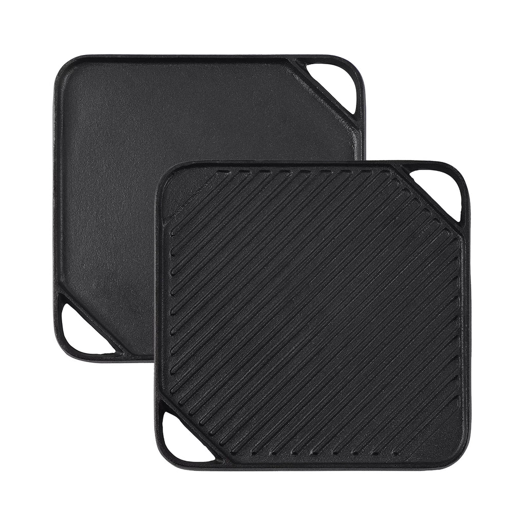 10.4" Square Pre-seasoned Cast Iron Reversible Grill Griddle C789914
