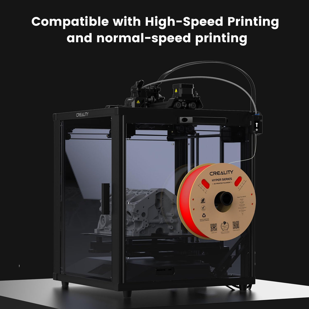 3D Printer with 600mm/s Printing Speed, Direct Drive Extruder, 60W Hotend Heater, Red PLA Filament X74588