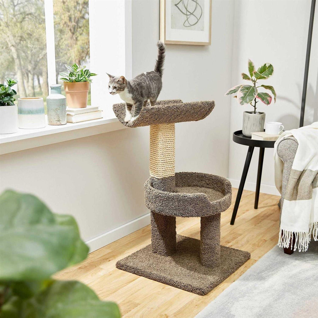 32-in Real Carpet Wooden Cat Tree O68862