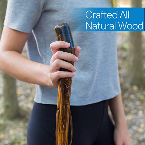 Wooden Walking Stick with Leather Wrist Strap T443219