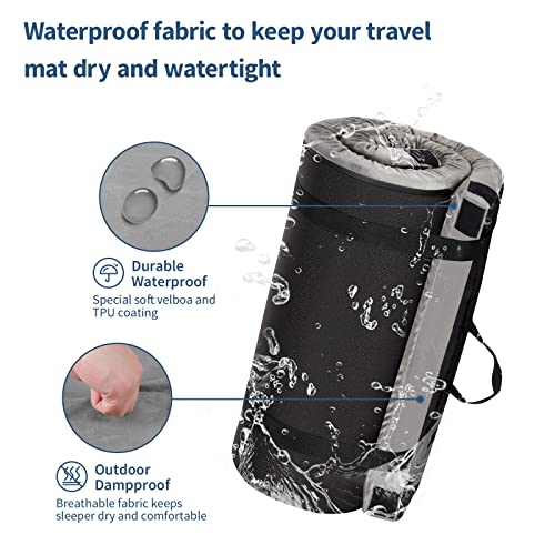 Twin Memory Foam Camping Mattress Pad with Waterproof Cover C415