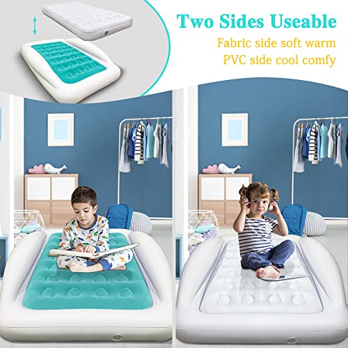 Inflatable Kids Travel Bed Toddler Air Mattress Set with Security Bed Rails and Electric Pump G55120