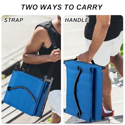 Black Padded Portable Folding Stadium Chair (2pcs) T10606