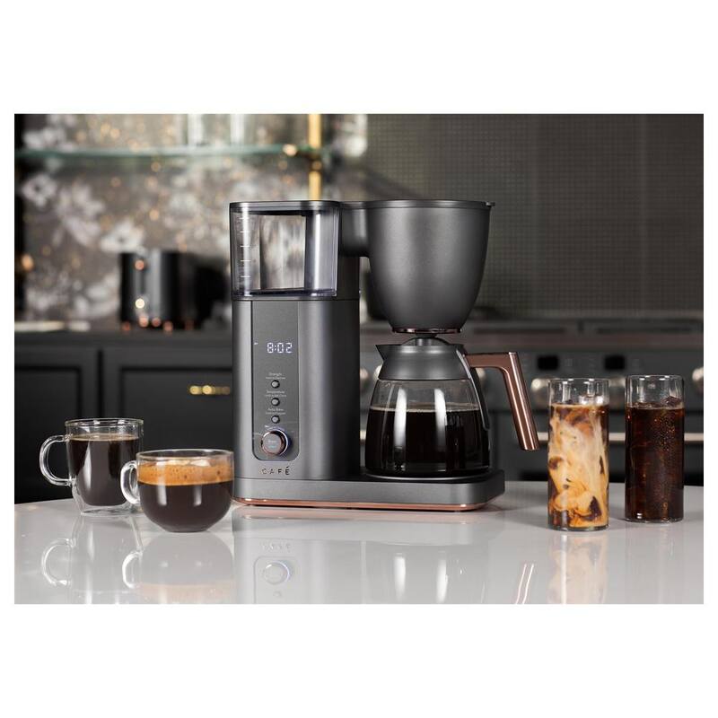 10 Cup Matte Black Drip Coffee Maker with Glass Carafe U729