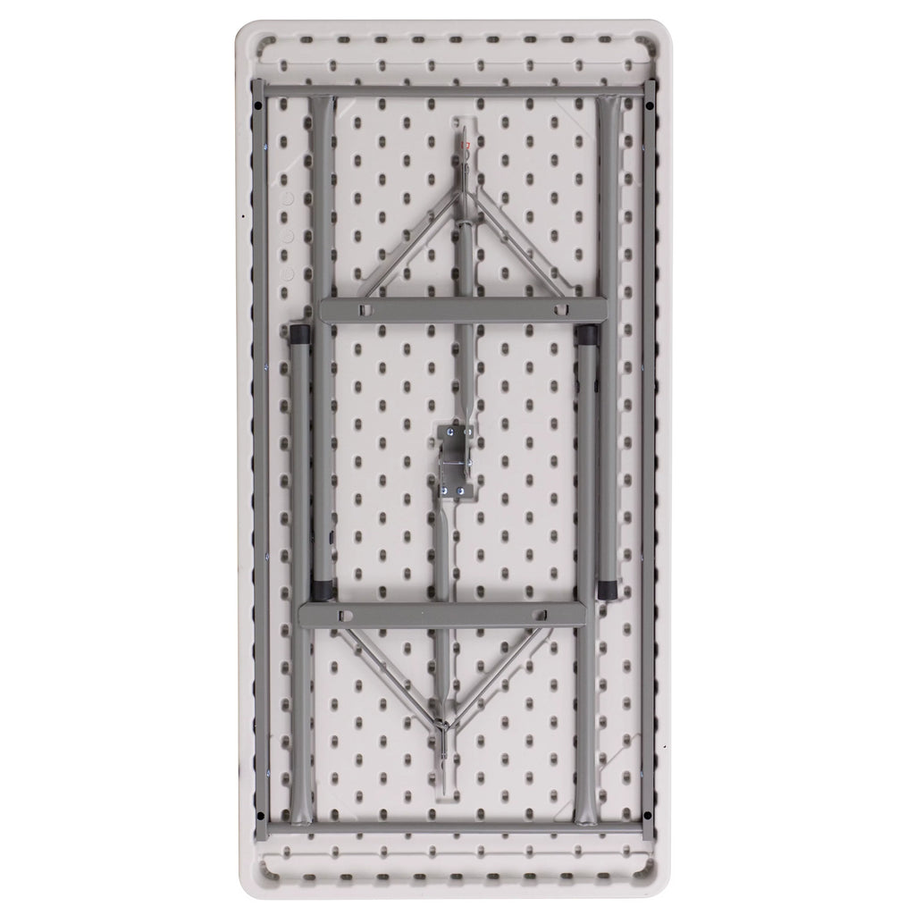 4-Foot Granite White Plastic Folding Table V8282