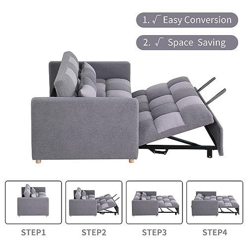 3 in 1 Velvet Pull Out Sleeper Sofa Bed F3643