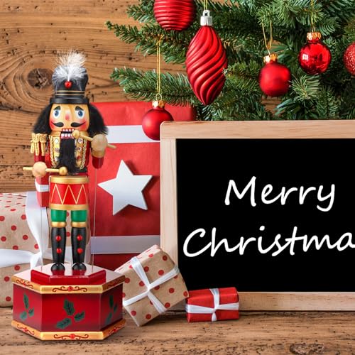 Nutcracker Music Box Wooden Nutcracker Soldier Toy Handmade Nutcracker Figures Christmas Nutcrackers Soldiers Wind up Musical Box Clockwork Christmas Music Box X6870