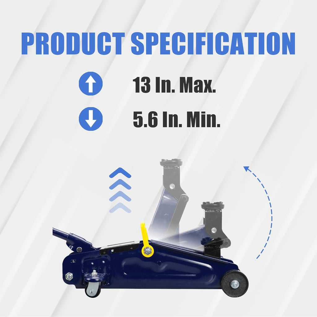2 Ton Hydraulic Trolley Floor Jack with Carrying Case A6487