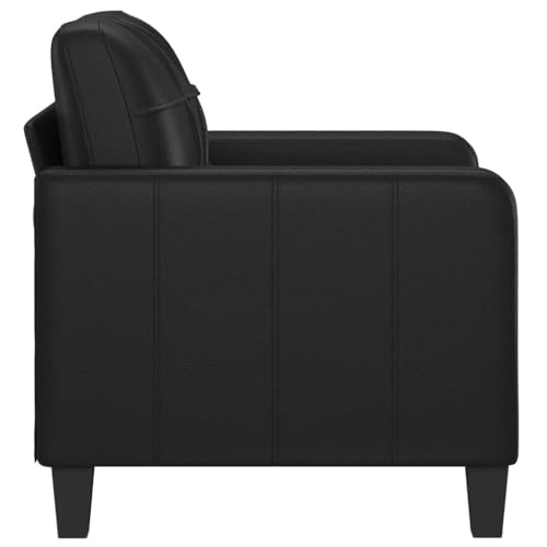 Black 55.1" Faux Leather 2-Seater Sofa D481547