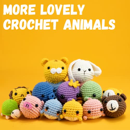3PCS Crochet Animal Kit with Yarn, Eyes, Stuffing, Crochet Hook Q611508