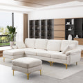 Upholstered Velvet U-shaped Sectional Sofa With Ottoman M813