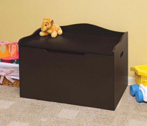 Gray Wooden Toy Box and Storage Bench Seat with Safety Hinge J2423
