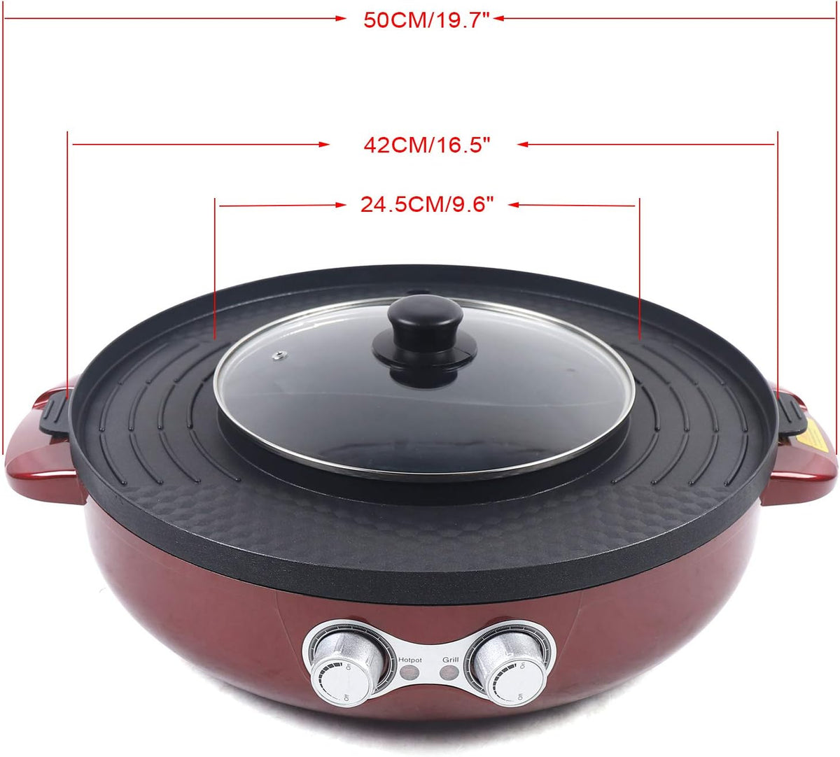 2 in 1 Electric Grill and Hot Pot with Nonstick Coating R778747