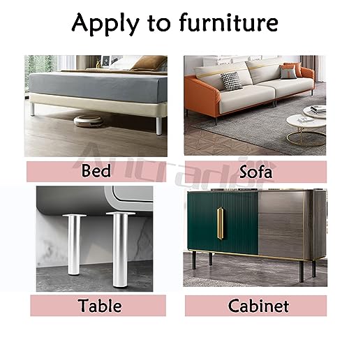Black Set of 4 Aluminum Alloy Furniture Adjustable Feet B585472