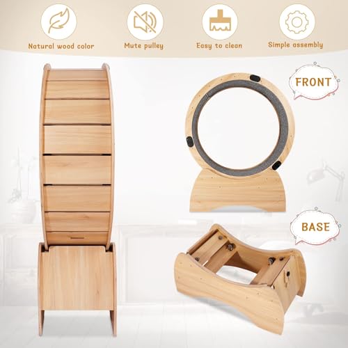 Large Wooden Cat Exercise Wheel with Lock Feature X485