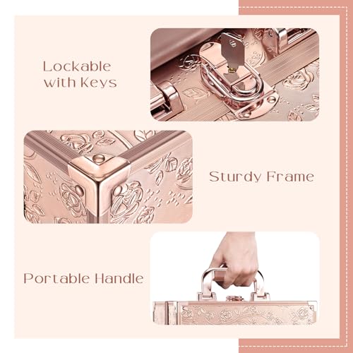 Black 11.8 Inch Makeup Organizer Case with Mirror N239786