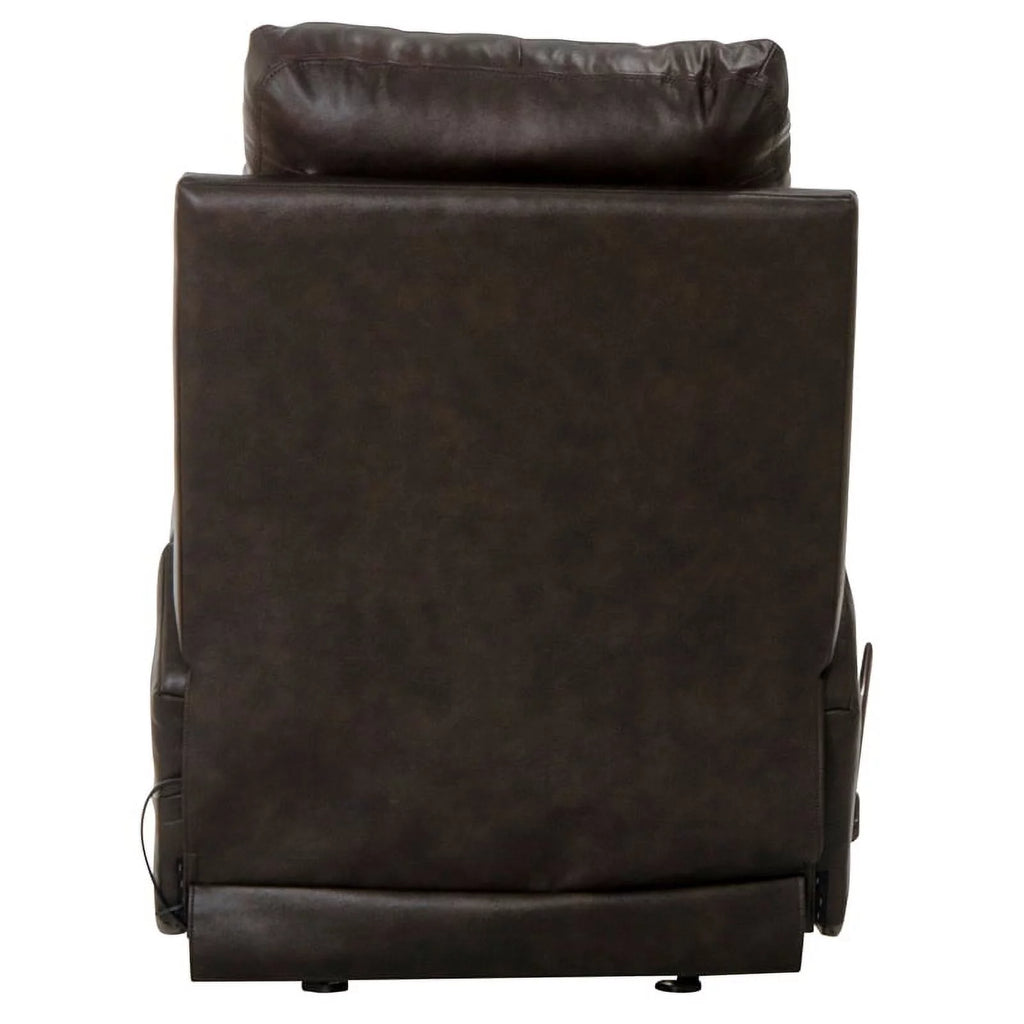 Brown Top Grain Italian Leather Glider Recliner with Heat & Massage K19438