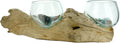 Double Melted Glass Vase Bowl Hand Blown Sculpture Candle Holder A655899