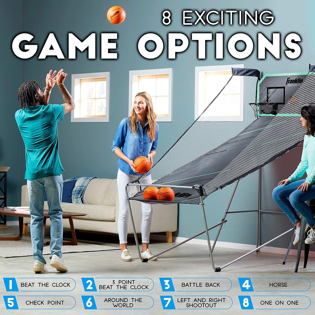 Dual Shot Indoor Mini Basketball Hoop Electronic Basketball Game with 4 Mini Basketballs E897
