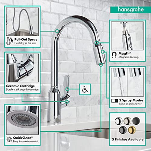 Black High Arc Kitchen Faucet with Pull Down Sprayer M39737