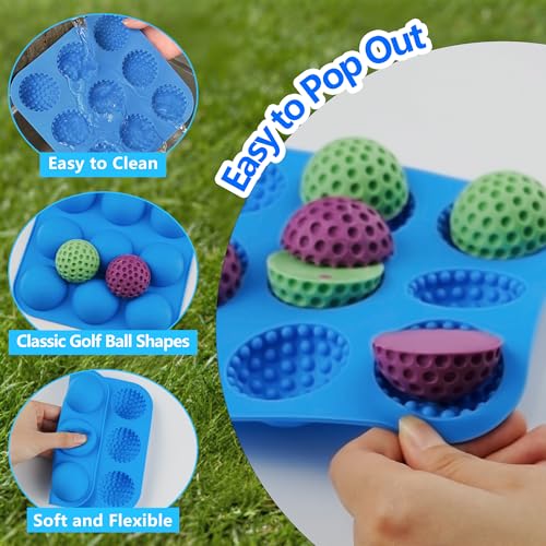 9-Cavity 3D Golf Ball Silicone Molds with Lid N4552