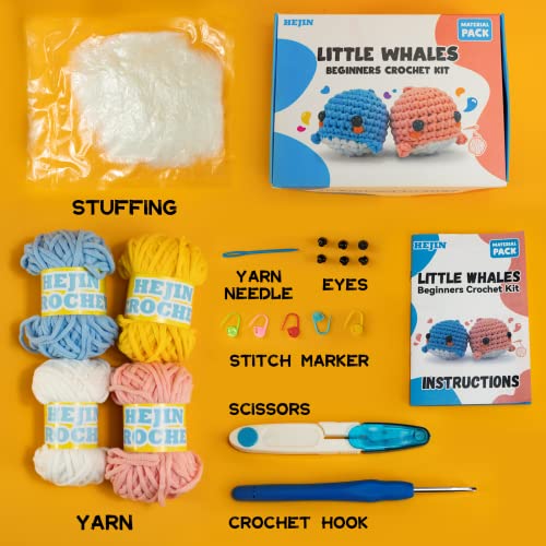 3PCS Crochet Animal Kit with Yarn, Eyes, Stuffing, Crochet Hook Q611508